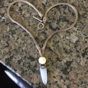 Vintage Amethyst/Ivory 925 necklace